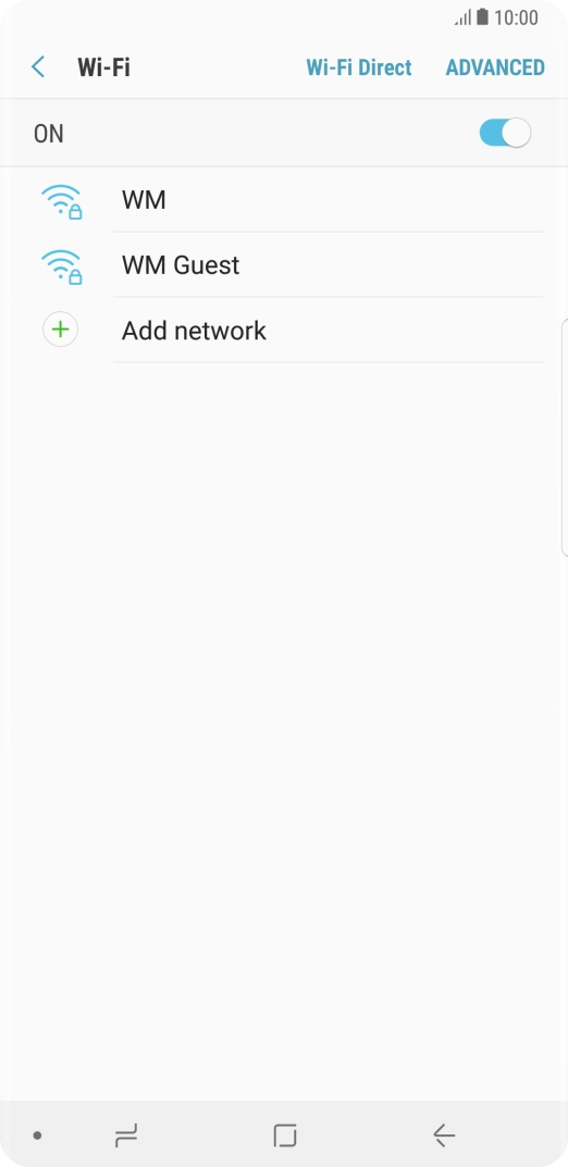 Press the required Wi-Fi network.