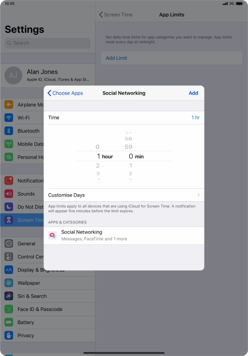 Press Customise Days.