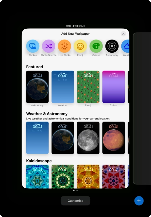 Press the required category and follow the instructions on the screen to select the required background image.
