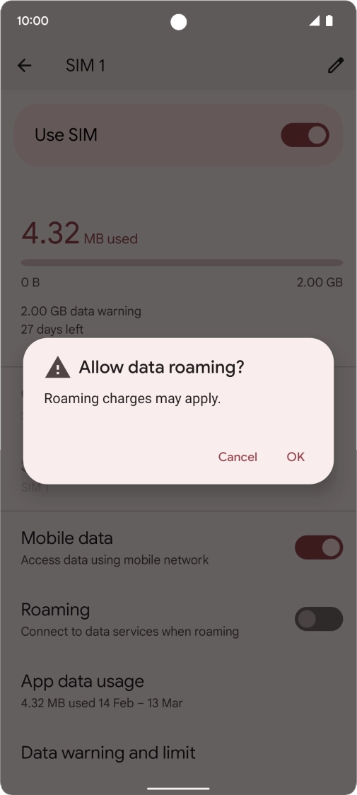 If you turn on the function, press OK.