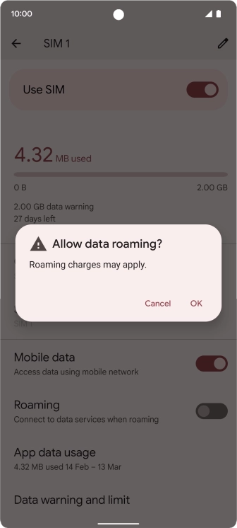 If you turn on the function, press OK.