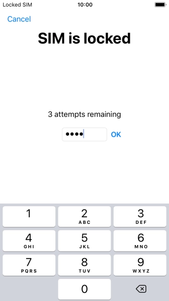 If your SIM is locked, key in your PIN and press OK. The default PIN is 1111.