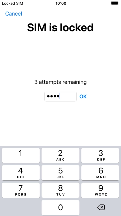 If your SIM is locked, key in your PIN and press OK. The default PIN is 1111.