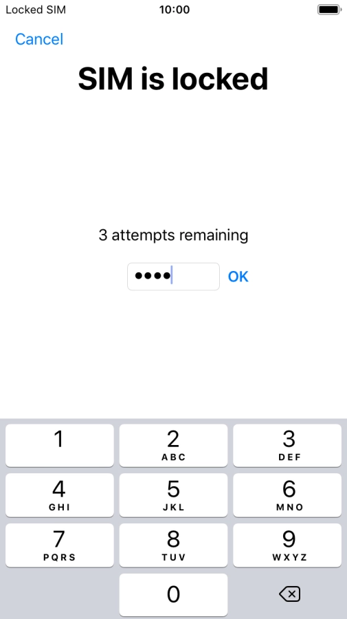 If your SIM is locked, key in your PIN and press OK. The default PIN is 1111.