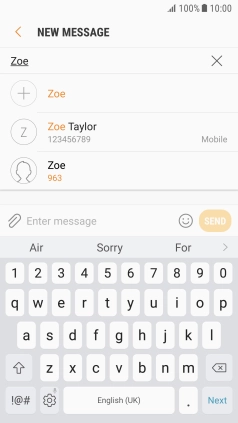 Press the required contact.