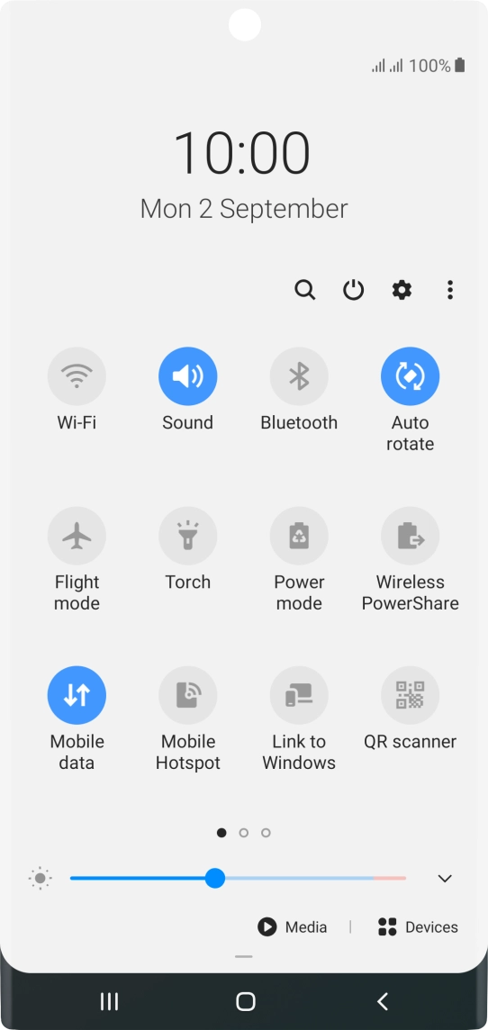 Press the settings icon.