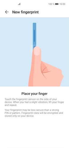 Follow the instructions on the screen to create the phone lock code using your fingerprint.