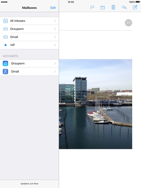 Press the required email account.