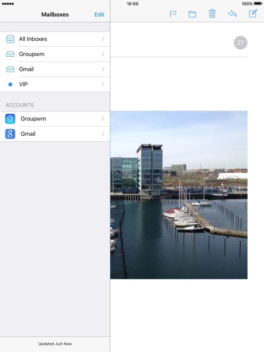 Press the required email account.