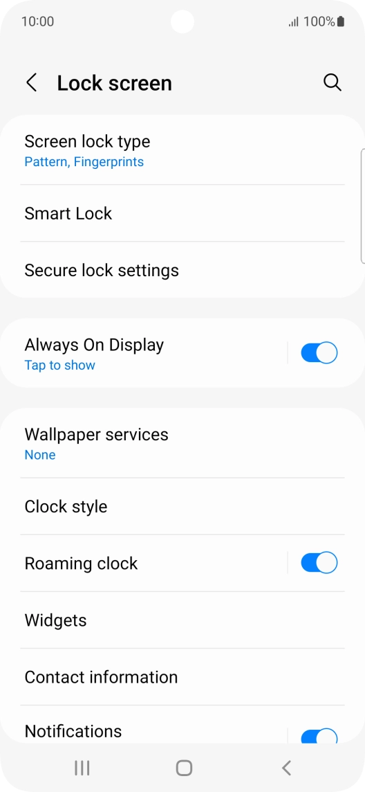Press Screen lock type and key in the additional phone lock code you created earlier.