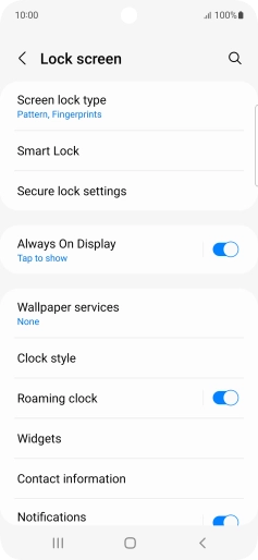 Press Screen lock type and key in the additional phone lock code you created earlier.