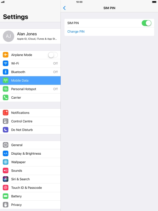 Press the indicator next to 
