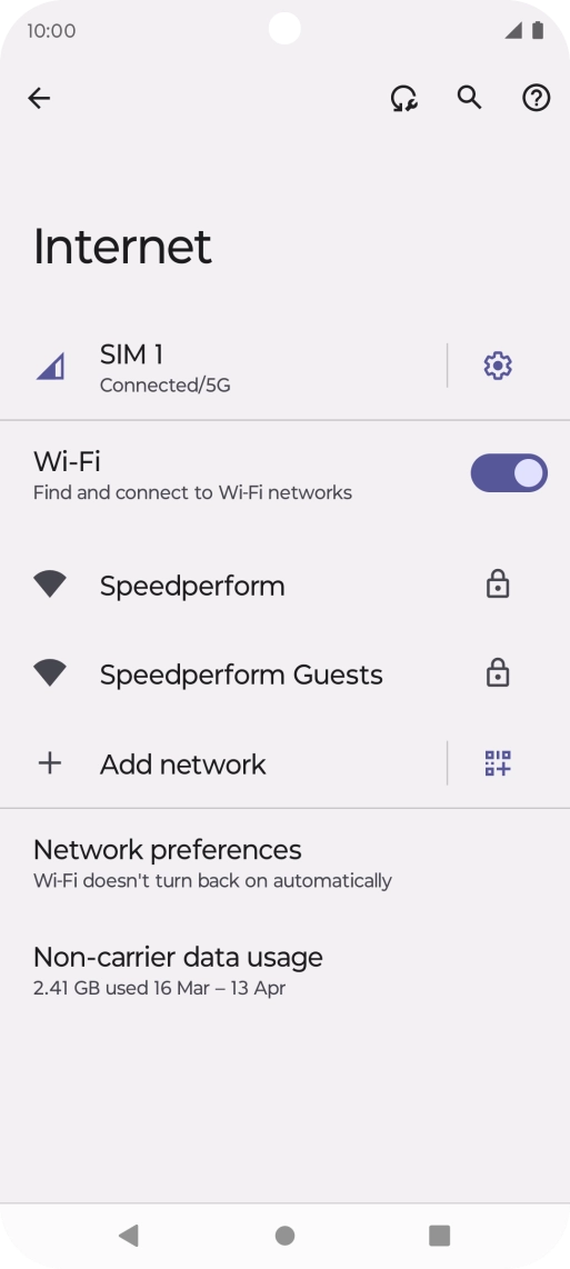 Press the required Wi-Fi network.