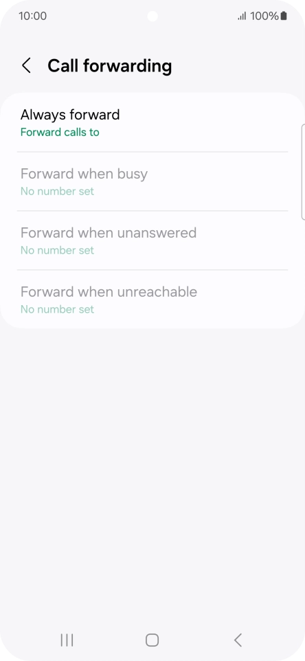 Press the required divert type.