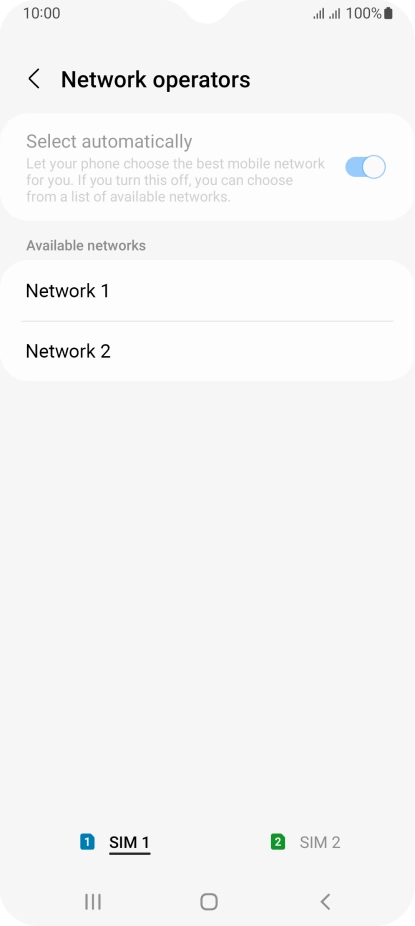 Press the required network.
