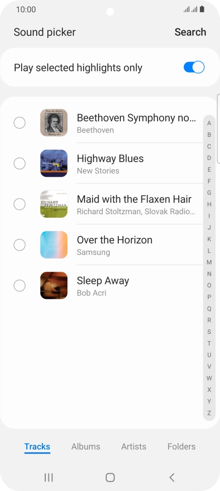 Press the required ring tones to hear them.