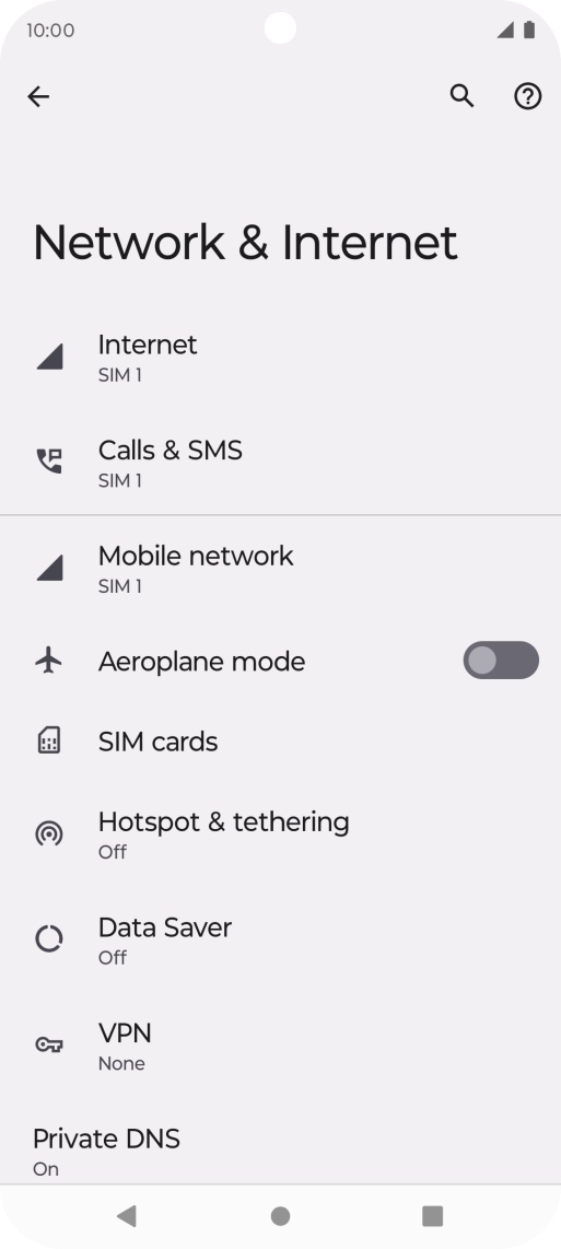 Press Mobile network.