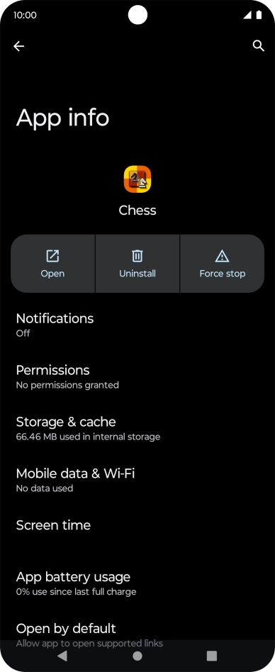 Press Storage & cache.