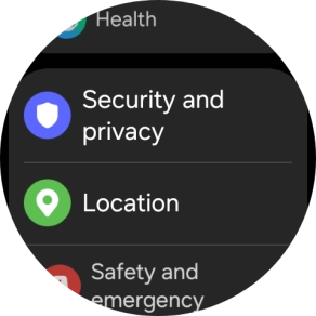 Press Security and privacy.