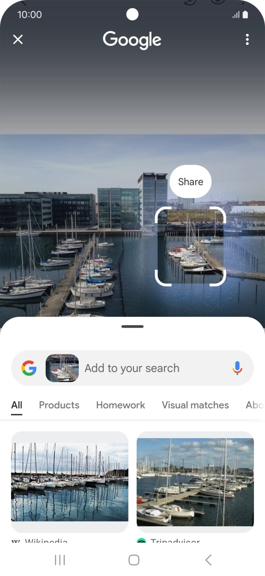 Follow the instructions on the screen to use the search results.