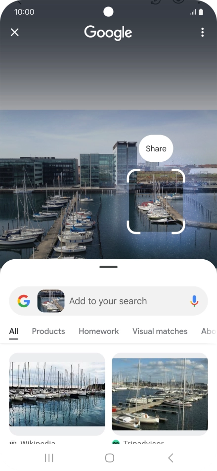 Follow the instructions on the screen to use the search results.