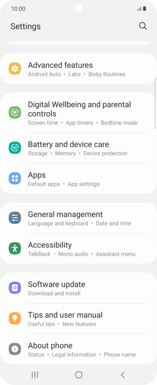 Press Software update.