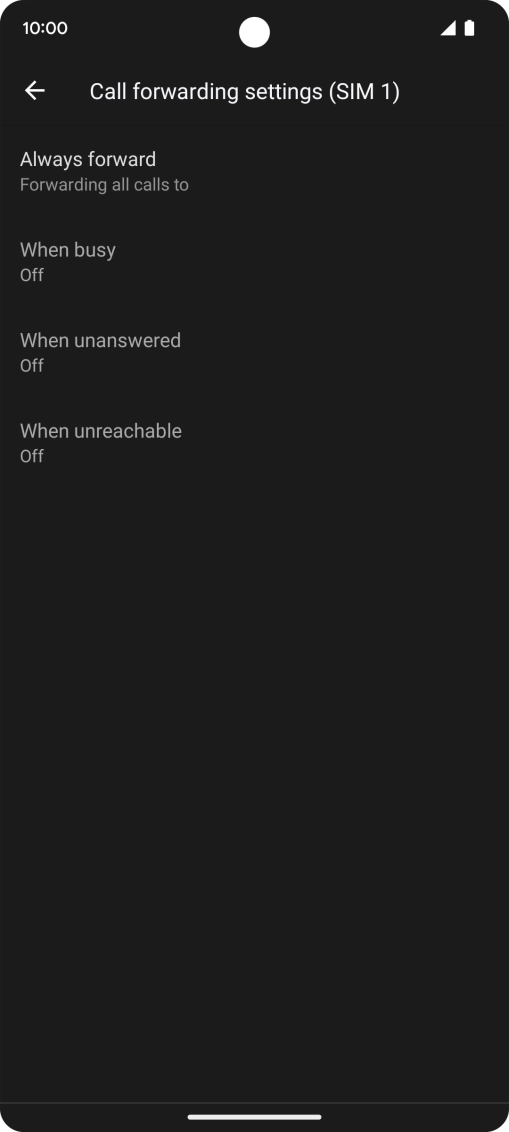 Press the required divert type.