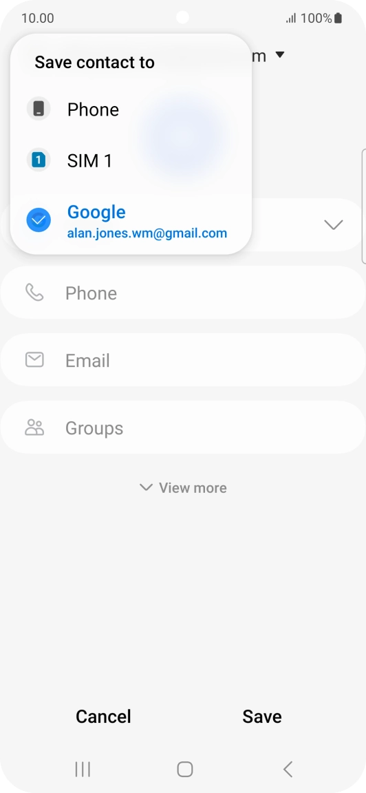 Press the required Google account.