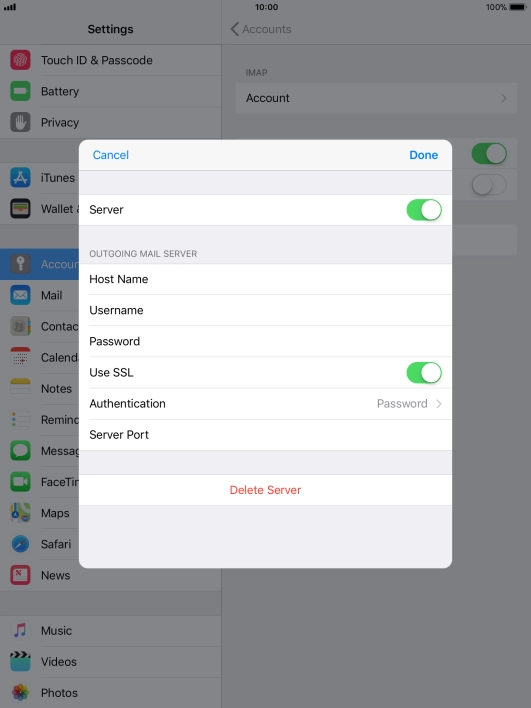 Press the indicator next to 