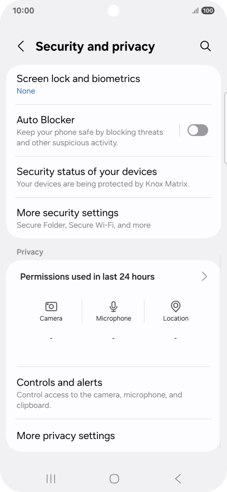Press More security settings.