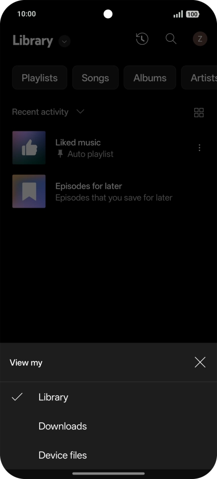 Press the required category and go to the required audio file.