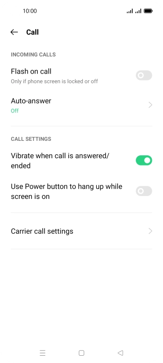 Press Carrier call settings.