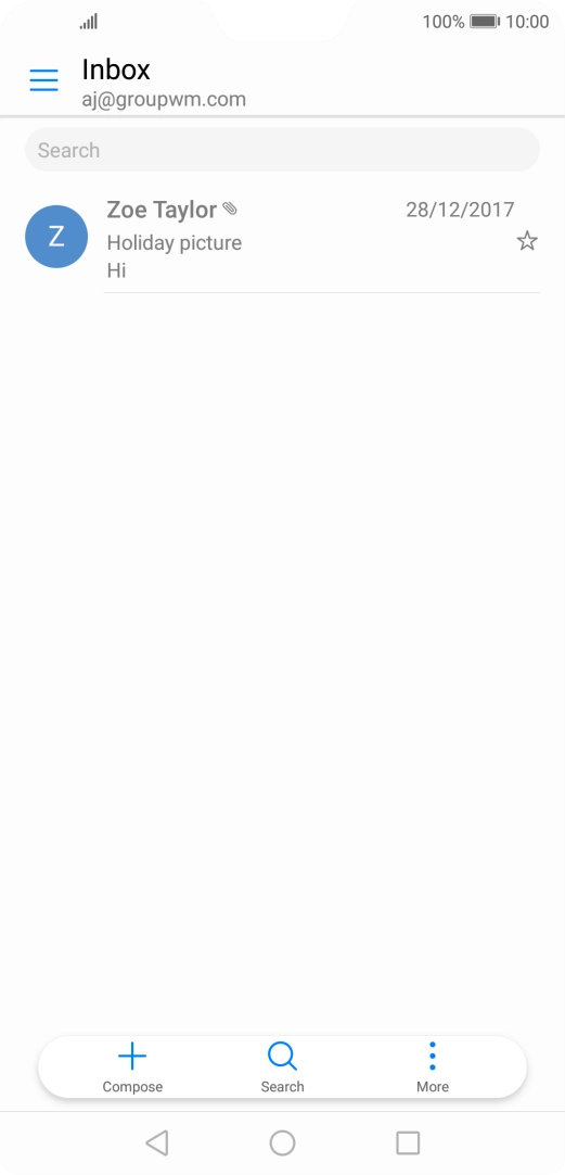 Slide your finger right starting from the left side of the screen.