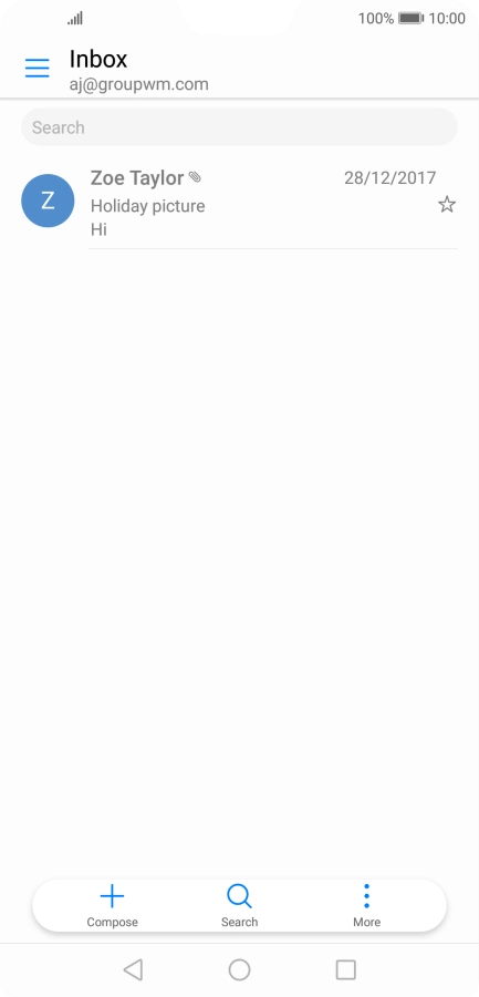 Slide your finger right starting from the left side of the screen.