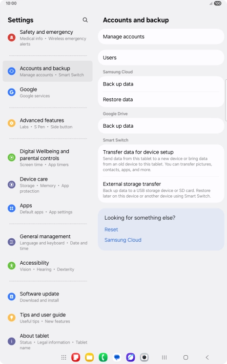 Press Manage accounts.