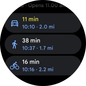 Press the required mode of transportation.