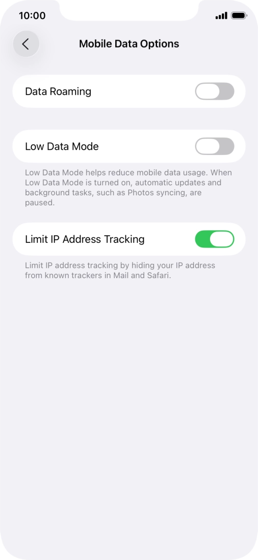Press the indicator next to 
