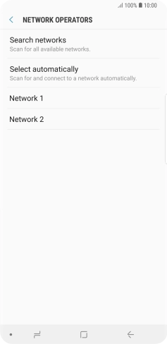 Press the required network.