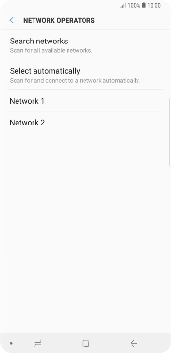 Press the required network.