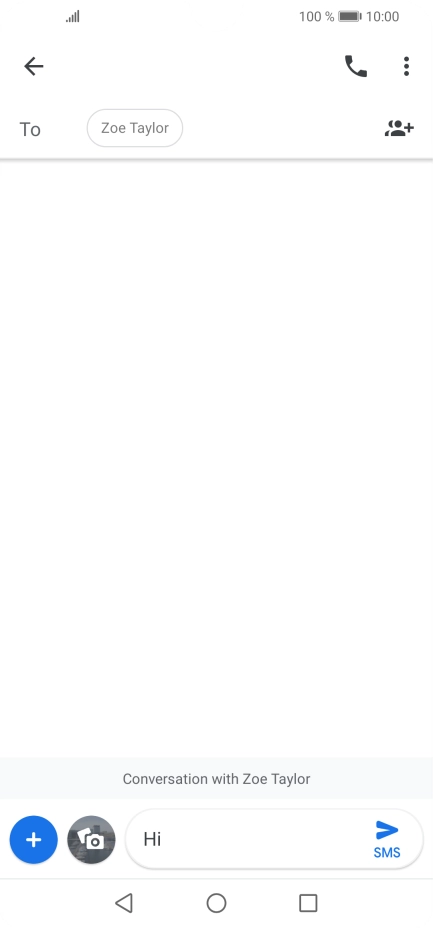 Press the send icon when you've finished your SMS.