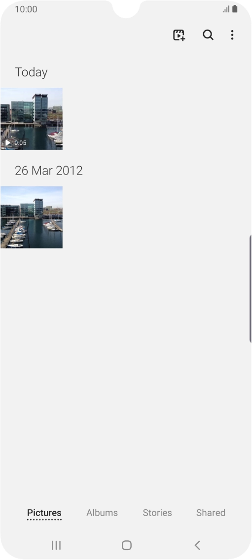 Press Albums and go to the required folder.