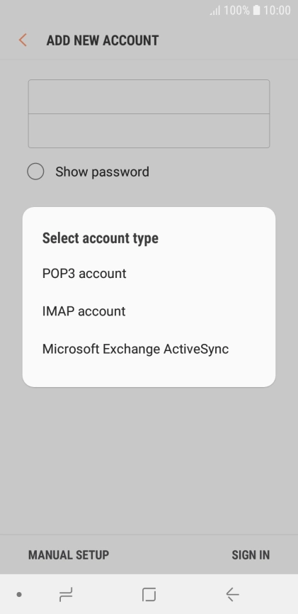 Press IMAP account.