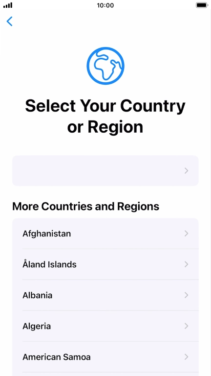 Press the required country or area.