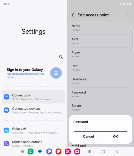 Key in secure and press OK.