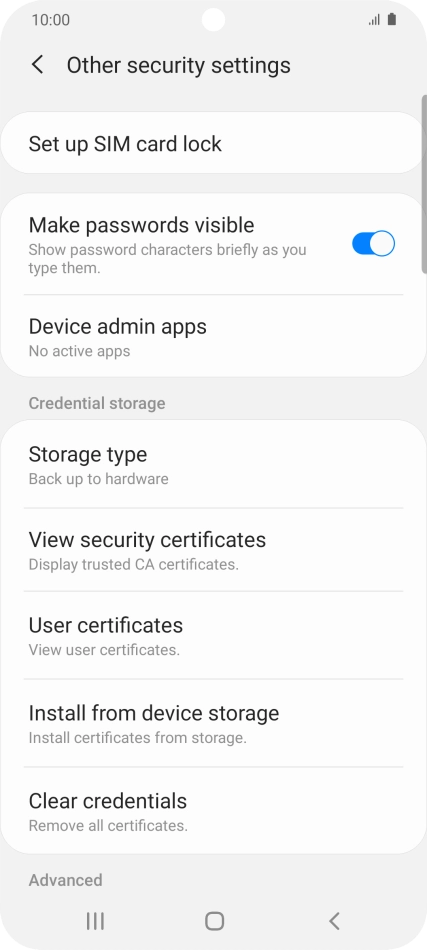 Press Set up SIM card lock.