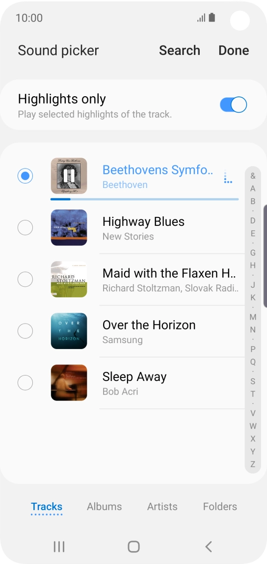 Once you've found a ring tone you like, press Done.