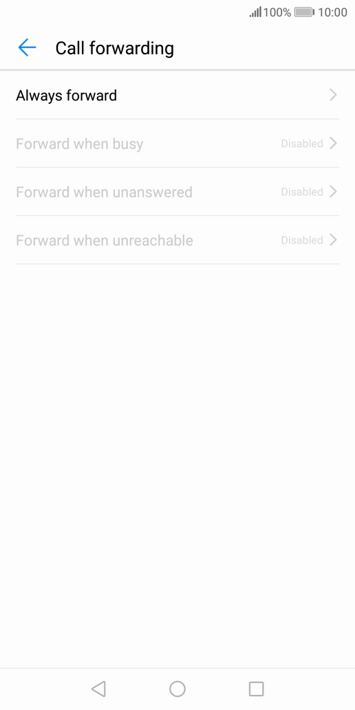 Press the required divert type.