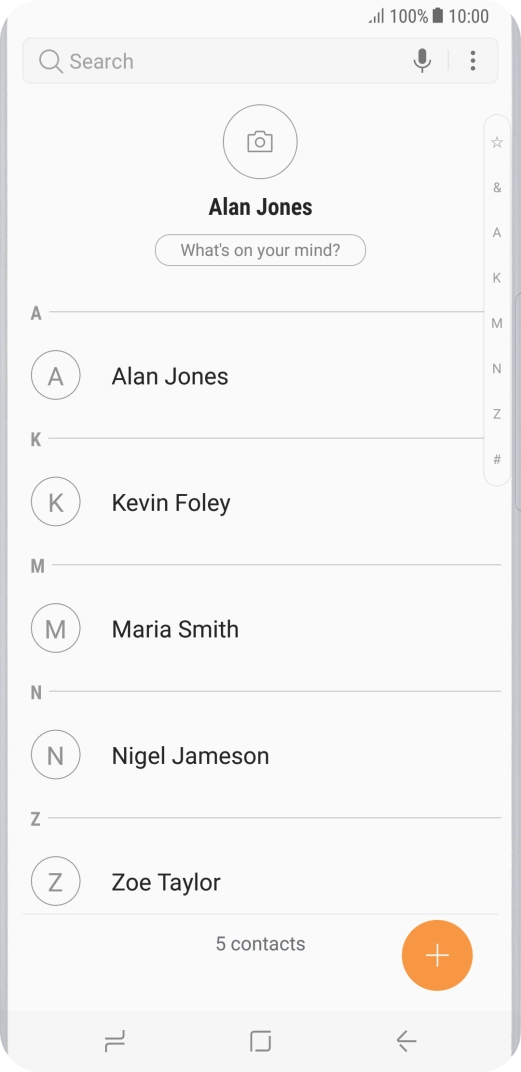 Press the new contact icon.