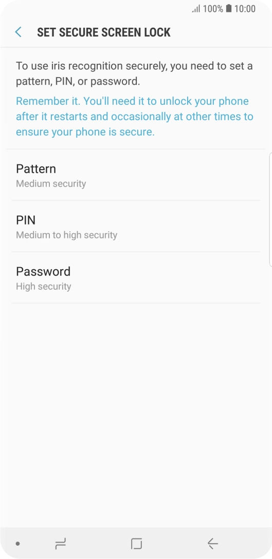 Press the required phone lock code and follow the instructions on the screen to create an additional phone lock code.
