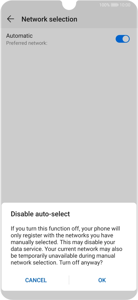 Press OK and your phone will search for networks.